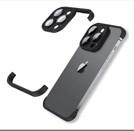 PROTECTOR DE CAMARA Y BORDES IPHONE 15 NEGRO