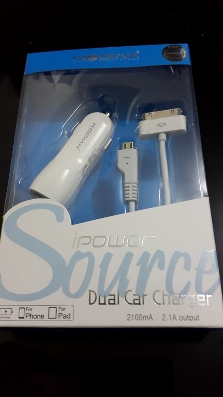 CARGADOR CARRO KODIAK DUAL 2A BLANCO