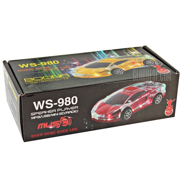 RADIO PARLANTE CARRO DEPORTIVO WS-980 ROJO