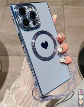 ESTUCHE SILICON 16 PRO CON CORREA CELESTE