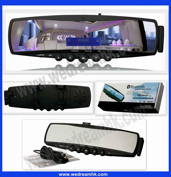 RETROVISOR BLUETOOTH WD0608 NEGRO