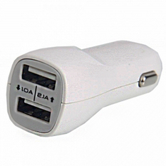 ADAPTADOR CARRO USB GENERICO 2Amp BLANCO