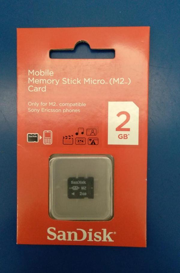 TARJETA MEMORIA SANDISK M2 2GB NEGRA