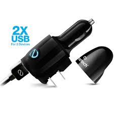 CARGADOR KIT 3 EN 1 NAZTECH DUAL USB NEGRO