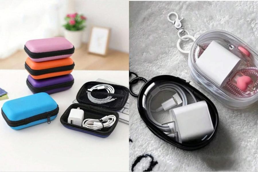 ESTUCHE ORGANIZADOR DE CARGADORES COLORES/TRANSPARENTE