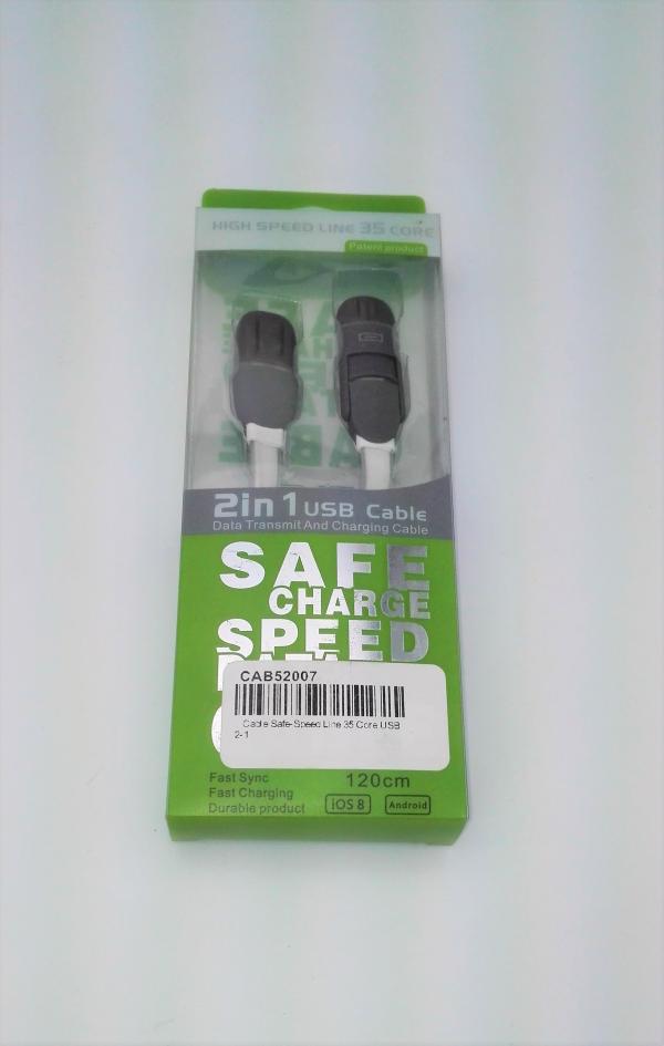 CABLE SAFE- SPEED USB 2EN 1 (MICROUSB/LIGTHNING) VARIOS COLORES