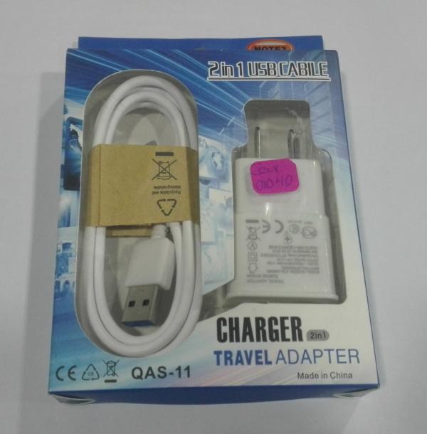 CARGADOR GENERICO CASA  2 EN 1 NOTE 3 BLANCO