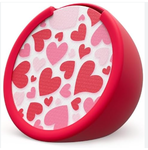 FUNDA SILICON ECHO POP ROJO CORAZONES