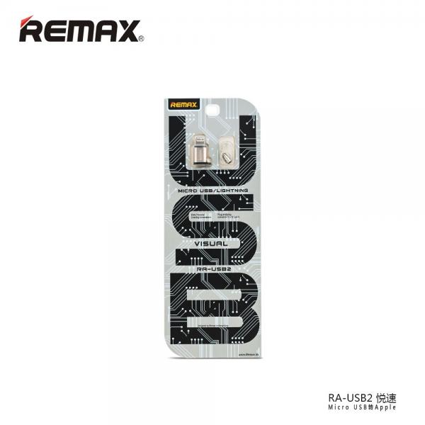 ADAPTADOR REMAX RA-USB2 MICRO  USB / LIGHTNING PLATEADO
