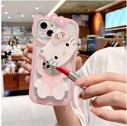 ESTUCHE IPHONE 16 PRO MAX HELLO KITTY CON ESPEJO