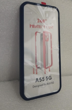 ESTUCHE ACRILICO DOBLE SAMSUNG GALAXY A55 5G AZUL / TRANSPARENTE