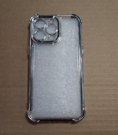 ESTUCHE ACRILICO APPLE IPHONE 14 PRO MAX TRANSPARENTE BORDE METALICO