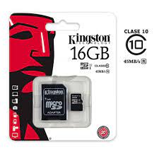 TARJETA MEMORIA KINGSTON 16GB Y ADAPTADOR NEGRO