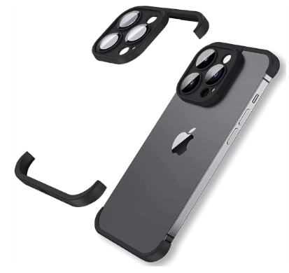 PROTECTOR DE CAMARA Y BORDES IPHONE 16 PRO MAX NEGRO