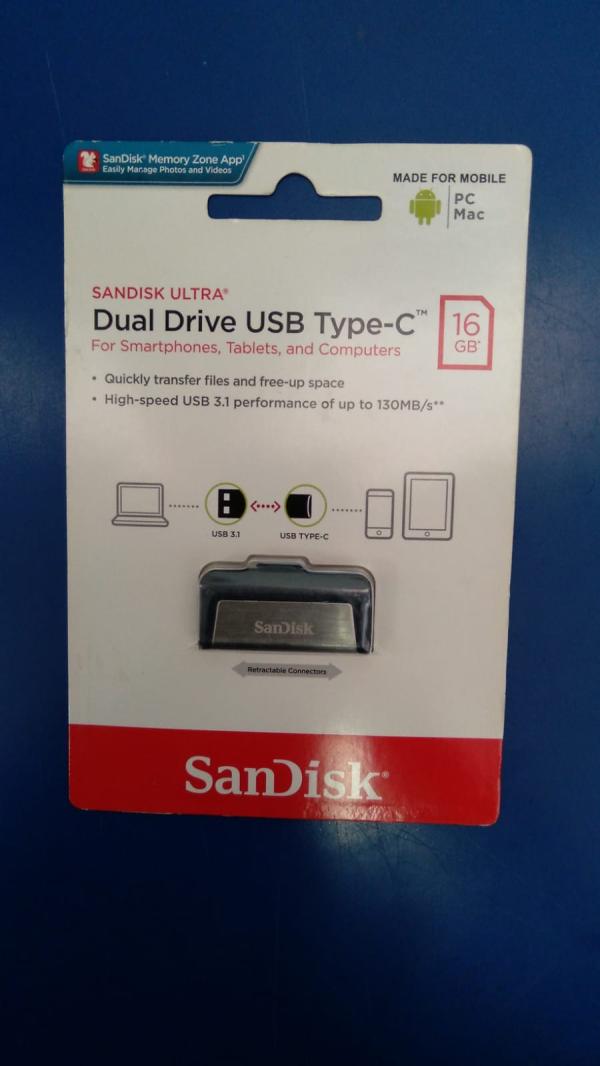 LLAVE  MAYA SANDISK DUAL DRIVE USB Y TIPO C 16GB