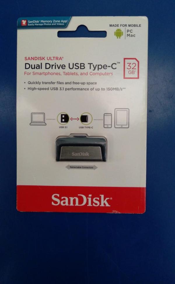 LLAVE MAYA SANDISK DUAL DRIVE  USB Y TIPO C 32GB