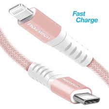 CABLE TIPO C A LIGHTNING  NAZTEC ORO ROSA