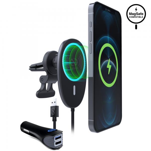 HOLDER NAZTECH MAGLOCK 15W IRELESS CHARGING VENT MOUNT NEGRO