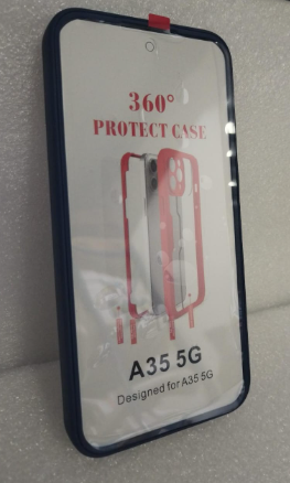 ESTUCHE ACRILICO DOBLE SAMSUNG GALAXY A35 5G AZUL/TRANSPARENTE