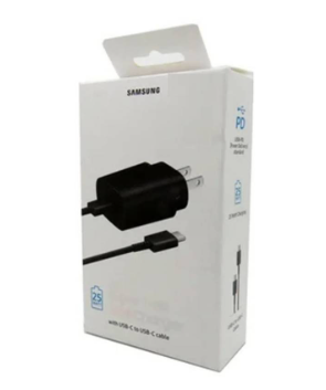 CARGADOR SAMSUNG GALAXY  25W SUPER CARGA RAPIDA TIPO C A TIPO C NEGRO