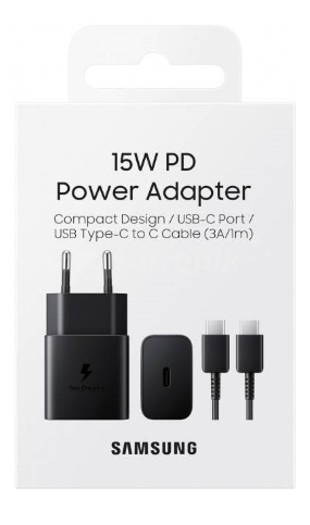 CARGADOR SAMSUNG 15W  USB-C NEGRO