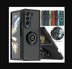 ESTUCHE GALAXY S24 FE ACRILICO CON ANILLO AZUL, VERDE Y NEGRO