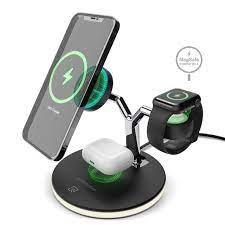 CARGADOR HYPERGEAR MAXCHARGE 3 EN 1 WIRELESS CHARGING STAND 15W 15328 NEGRO