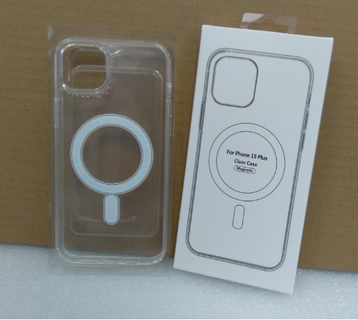 ESTUCHE SILICON IPHONE 15 PLUS MAGSAFE TRANSPARENTE