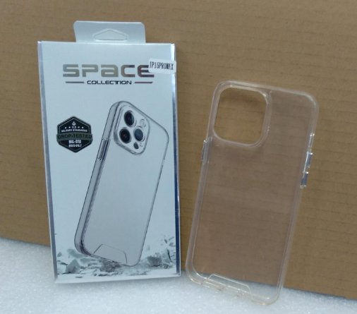 ESTUCHE SILICON IPHONE 15 PRO MAX SPACE TRANSPARENTE