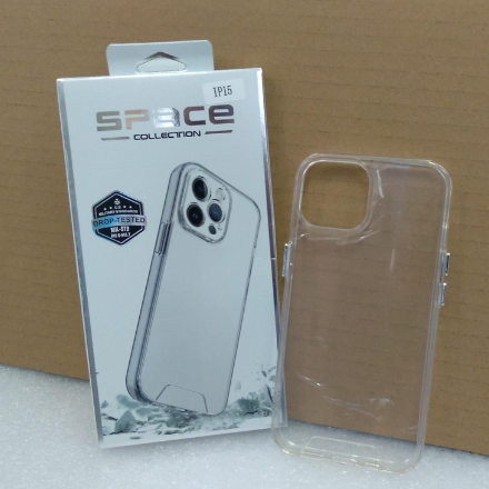 ESTUCHE SILICON IPHONE 15 SPACE TRANSPARENTE