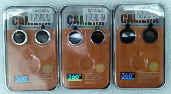 PROTECTOR  VIDRIO CAMARA  IPHONE 15 / 15 PLUS 3D LISO