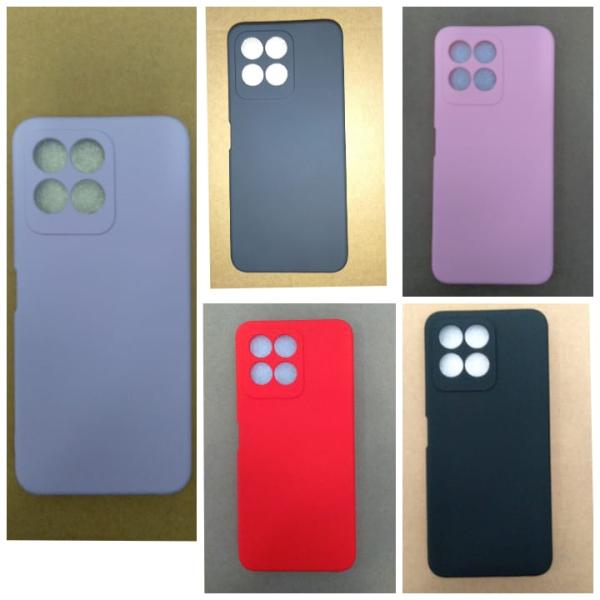 ESTUCHE SILICON CON PROTECCION CAMARA HONOR X8 ROJO/ROSADO/NEGRO7LILA