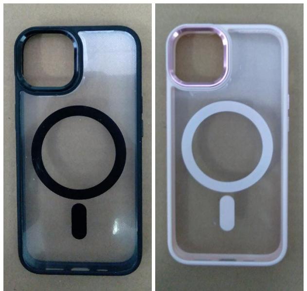 ESTUCHE IPHONE 14  MAGSAFE CON BORDE DE COLORES TRANSPARENTE