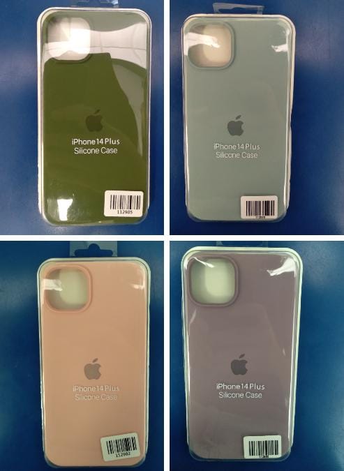 ESTUCHE SILICON  IPHONE 14 PLUS ROSADO/VERDE MUSGO/LILA/VERDE