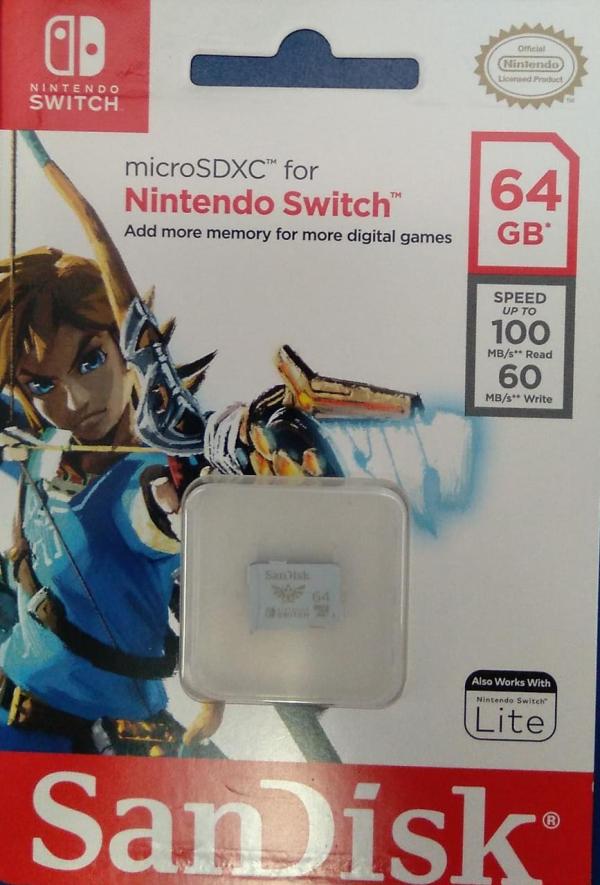 TARJETA MEMORIA SANDISK MICROSDXC 64GB NINTENDO SWITCH