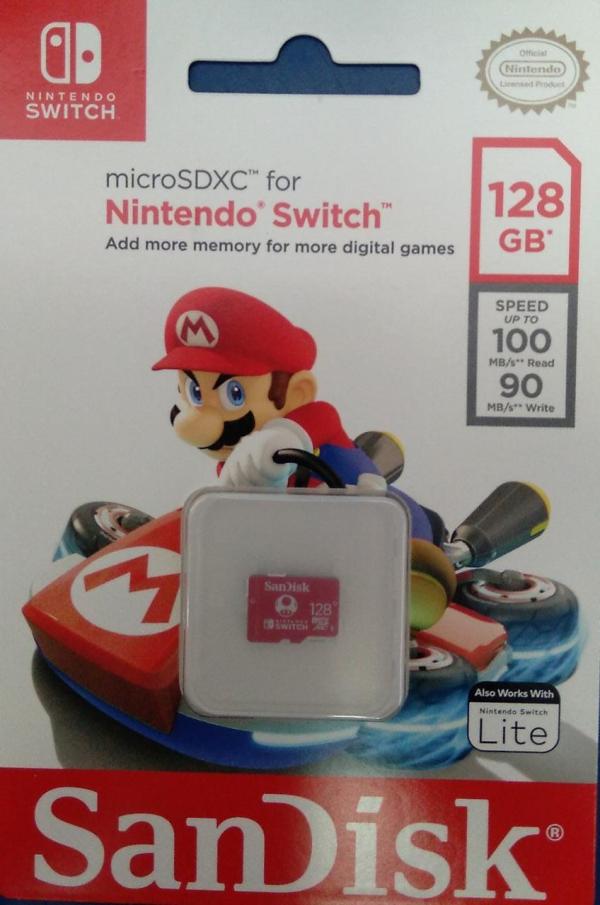 TARJETA MEMORIA SANDISK MICROSDXC 128GB NINTENDO SWITCH