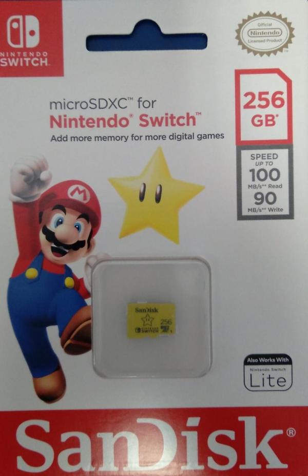 TARJETA MEMORIA SANDISK MICROSDXC 256GB NINTENDO SWITCH