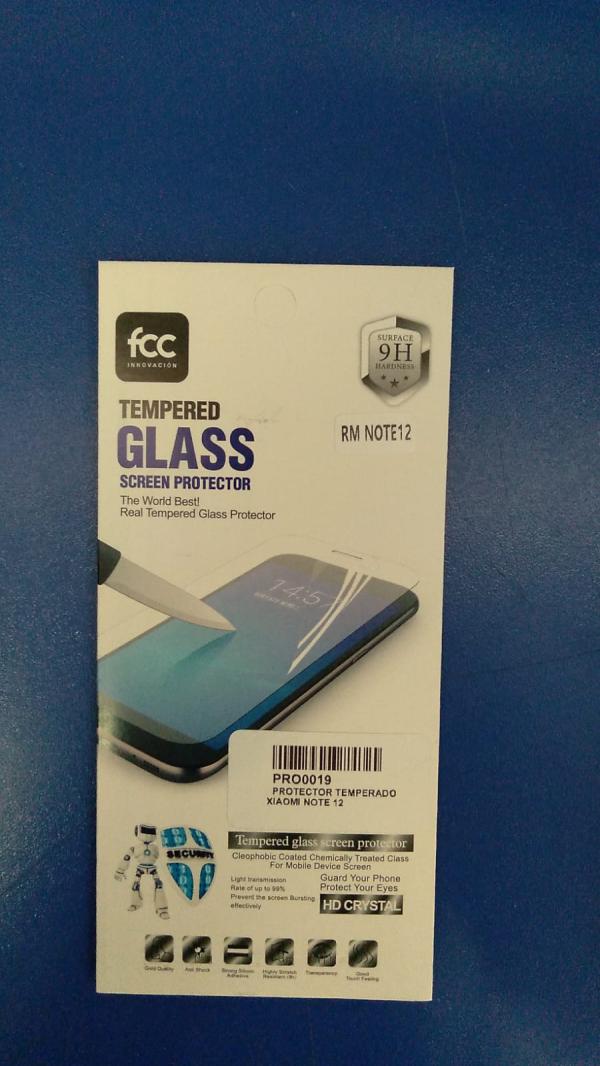 PROTECTOR TEMPERADO XIAOMI NOTE 12 TRANSPARENTE