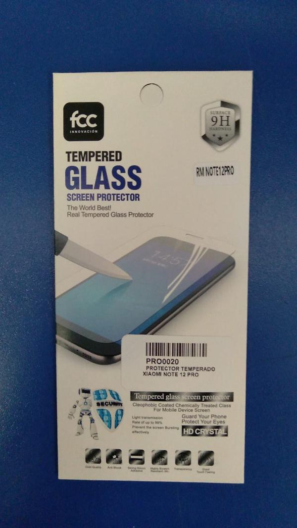 PROTECTOR TEMPERADO XIAOMI NOTE 12 PRO TRANSPARENTE