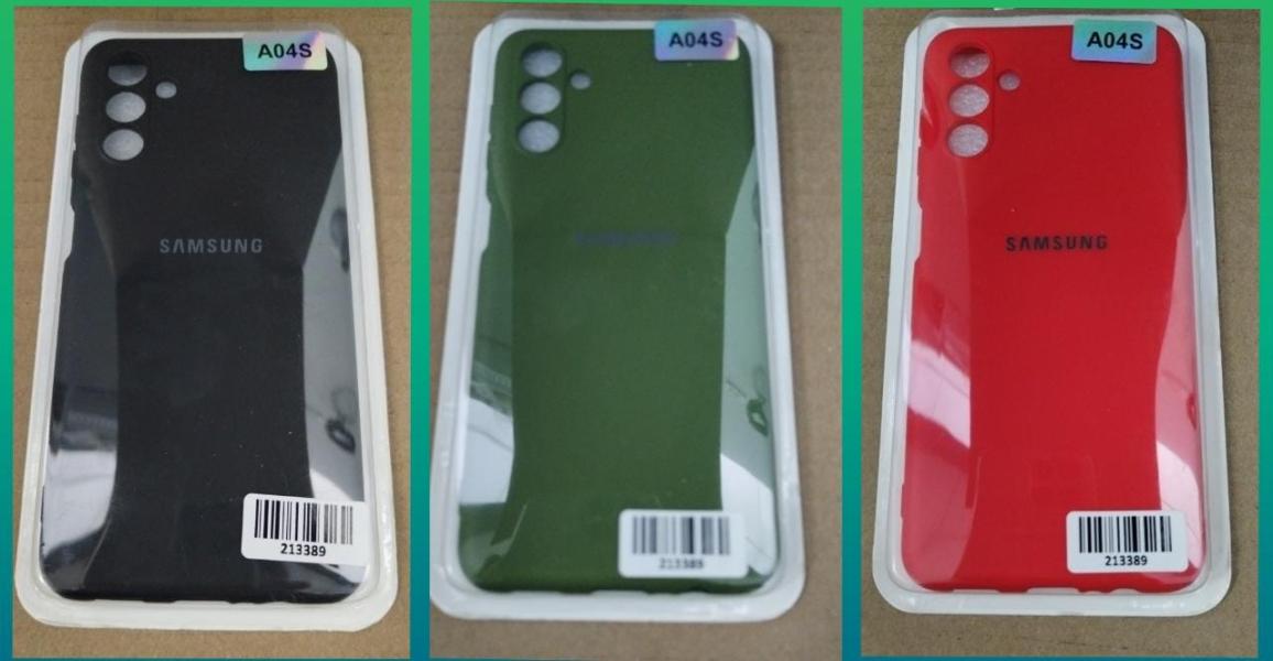 ESTUCHE SILICON ORIGINAL SAMSUNG GALAXY A04s VERDE MUSGO/NEGRO/ROJO