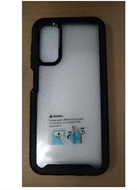 ESTUCHE ACRILICO DOBLE SAMSUNG GALAXY A14 TRANSPARENTE CON ORILLA NEGRA