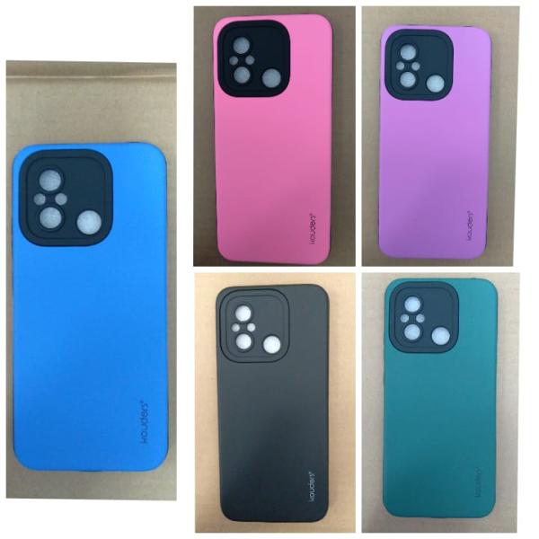 ESTUCHE SILICON DOBLE XIAOMI REDMI 12C NEGRO/ROSADO/AZUL/VERDE /MORAD