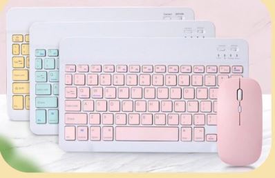 TECLADO GENERICO BLUETOOTH 10" CON MOUSE VERDE MENTA /BLANCO/NEGRO/LILA