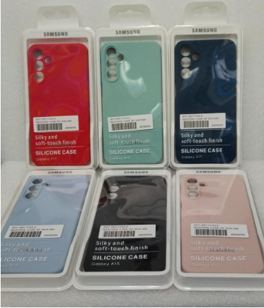 ESTUCHE SILICON SAMSUNG GALAXY A15  CELESTE/ ROJO/NEGRO/AZUL/CREMA/MENTA