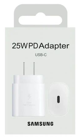 CUBO ORIGINAL SAMSUNG GALAXY  25W TIPO C CARGA RAPIDA BLANCO