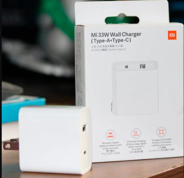 CUBO ORIGINAL XIAOMI 33W TIPO C / USB CARGA RAPIDA BLANCO