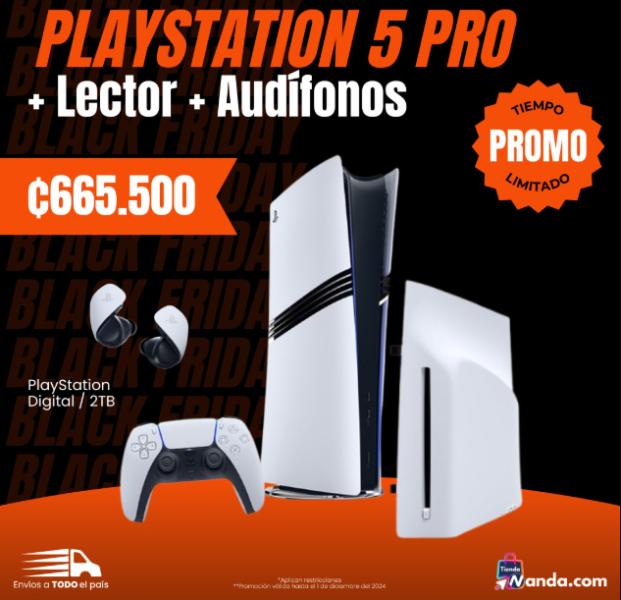 CONSOLA PLAY 5 PRO DIGITAL 2TB + UNIDAD DE DISCO + AURICULAR SONY PULSE EXPLORE INALAMBRICO