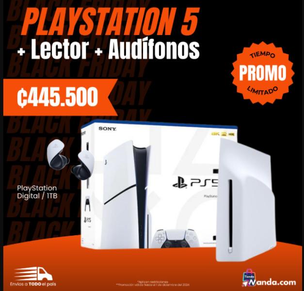 CONSOLA PLAY 5 DIGITAL 1TB + UNIDAD DE DISCO + AURICULAR SONY PULSE EXPLORE INALAMBRICO