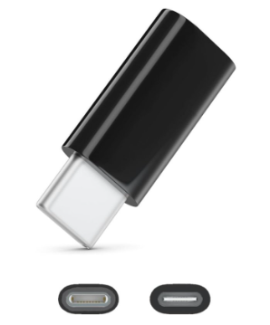 ADAPATADOR LIGHTNING A TIPO C NEGRO