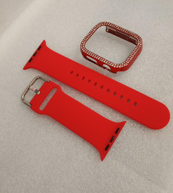 BRAZALETE SILICON Y CARATULA APPLE WATCH 45MM VARIOS COLORES